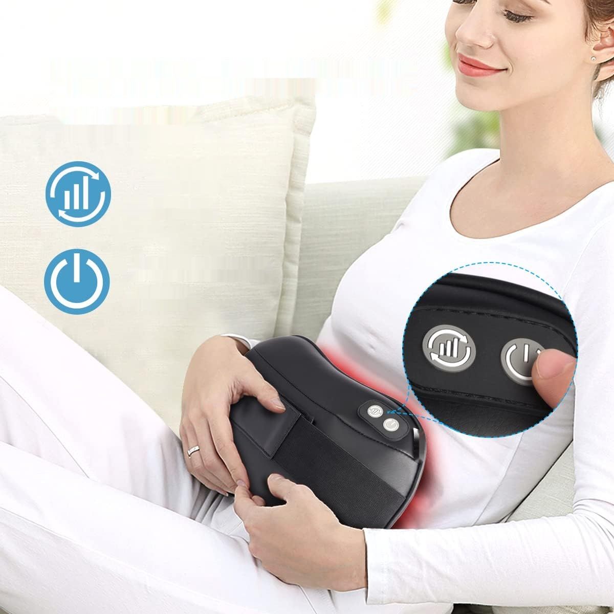 RENPHO poduszka do masażu Shiatsu, 3 prędkości, funkcja grzania, do szyi i pleców.