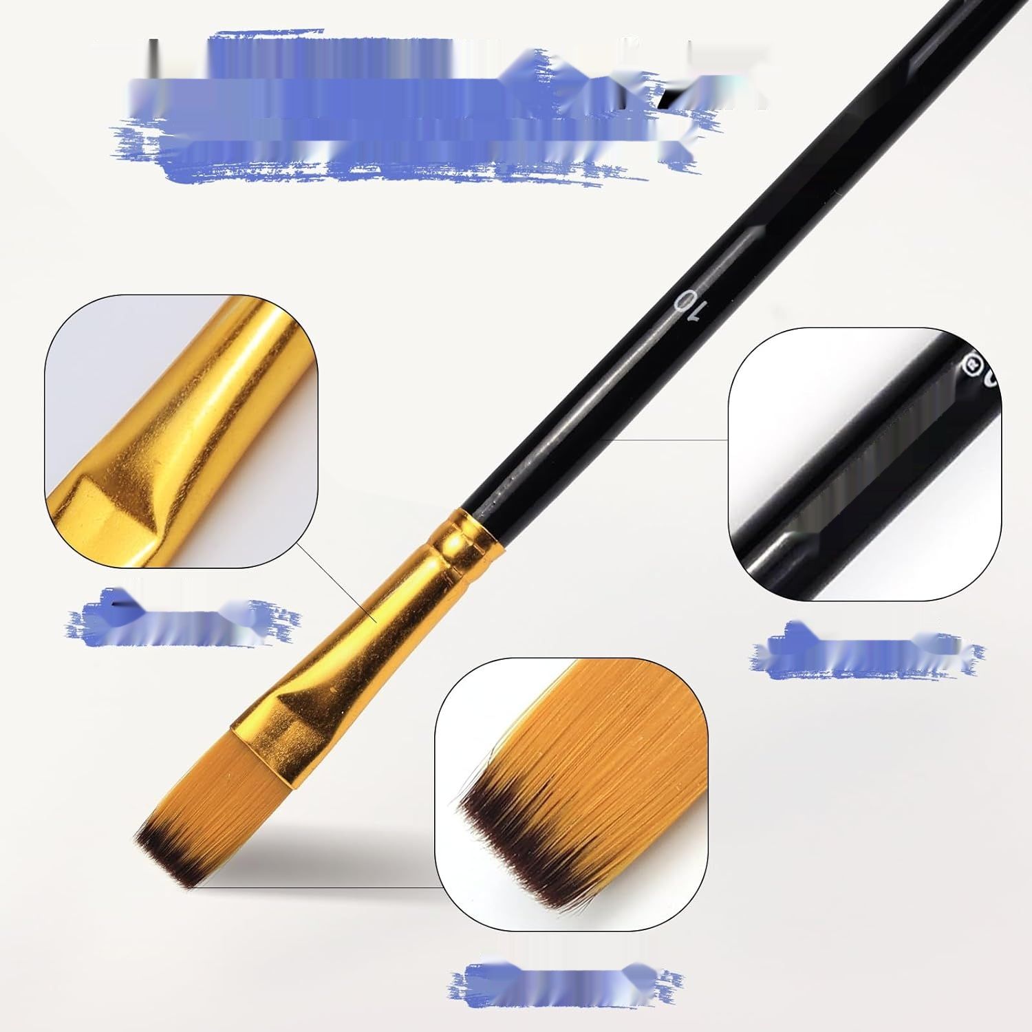 EooUooIP 15-częściowy zestaw pędzli akrylowych z paletą, gąbką i torbą.