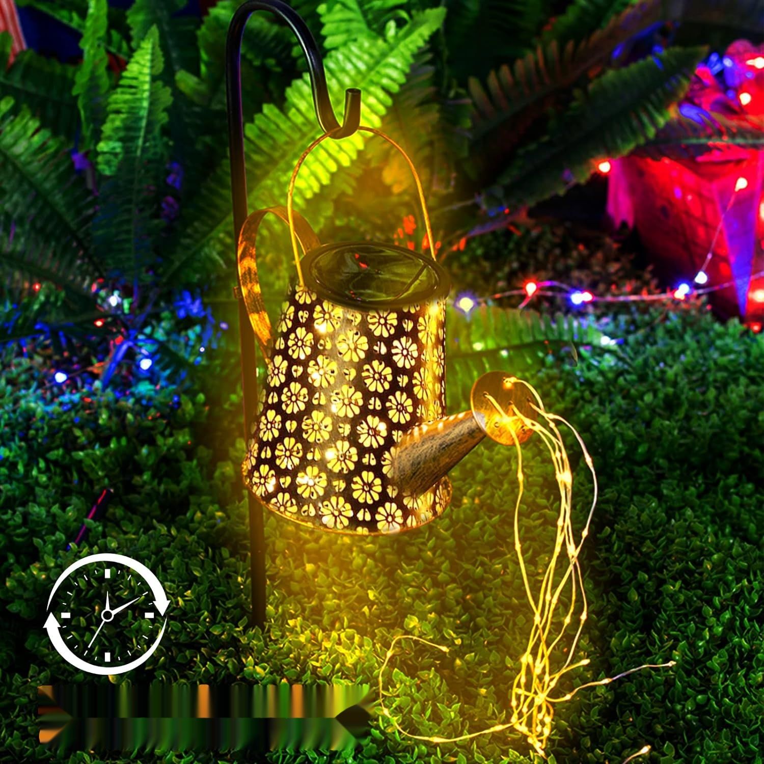 Konewka Słoneczna z Lampkami LED, Wodoodporna Dekoracyjna Lampa Ogrodowa
