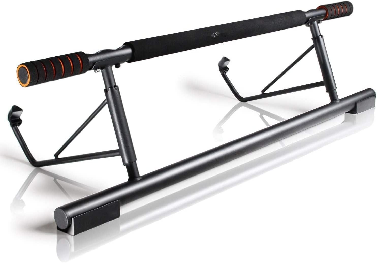 High Pulse Drążek do Podciągania z hakami, karabińczykiem, pętlami i plakatem.