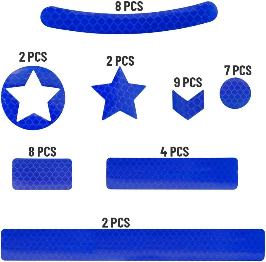 Hillylolly Reflektor Naklejka: 42 odblaskowe, samoprzylepne naklejki rowerowe.