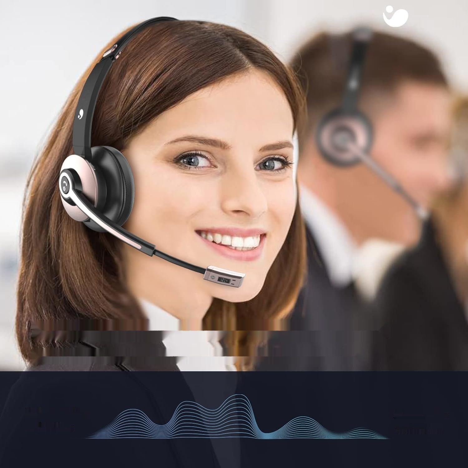 Earbay Zestaw Słuchawkowy Bluetooth z Mikrofonem, Redukcja Szumów, Różowe Złoto