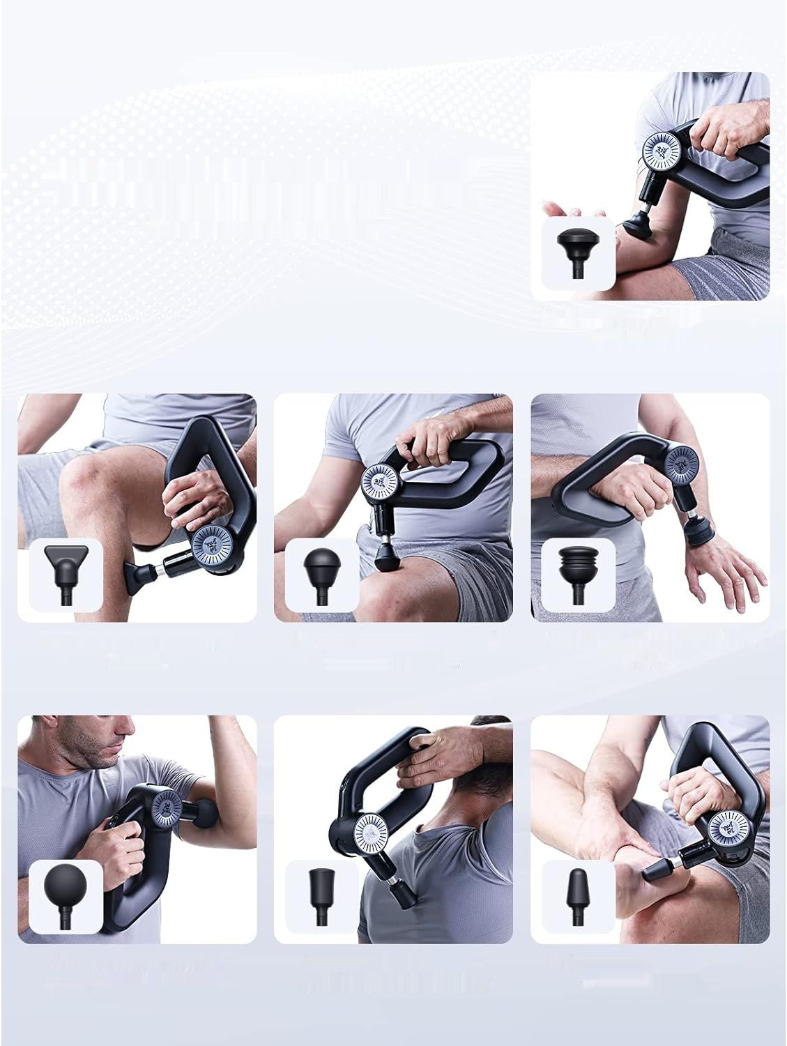 Bob i Brad D6 Pro Masażer: 16 mm amplituda, bateria 2500 mAh, 7 główek.