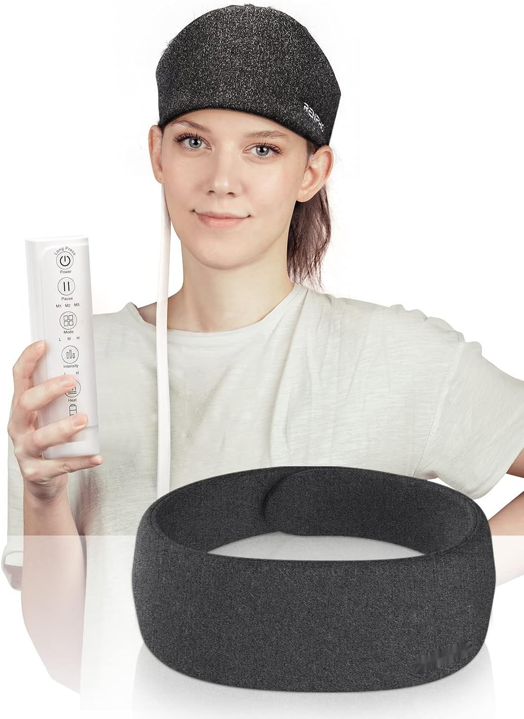RENPHO Elektryczny Masażer Głowy z funkcją ogrzewania, 3 tryby kompresji, USB.