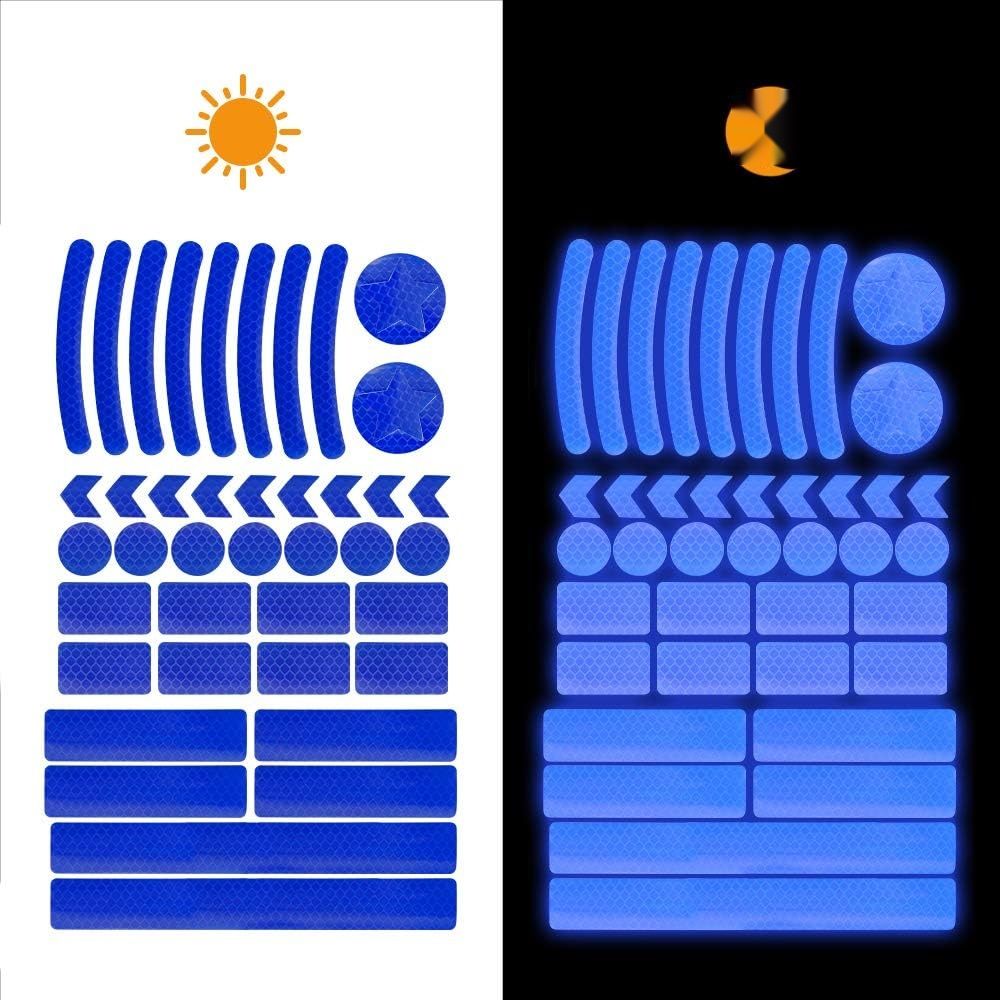 Hillylolly Reflektor Naklejka: 42 odblaskowe, samoprzylepne naklejki rowerowe.