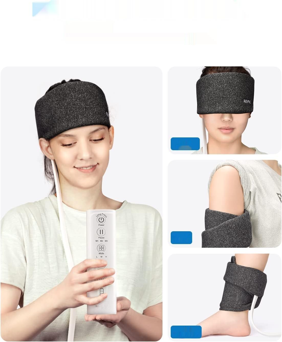 RENPHO Elektryczny Masażer Głowy z funkcją ogrzewania, 3 tryby kompresji, USB.