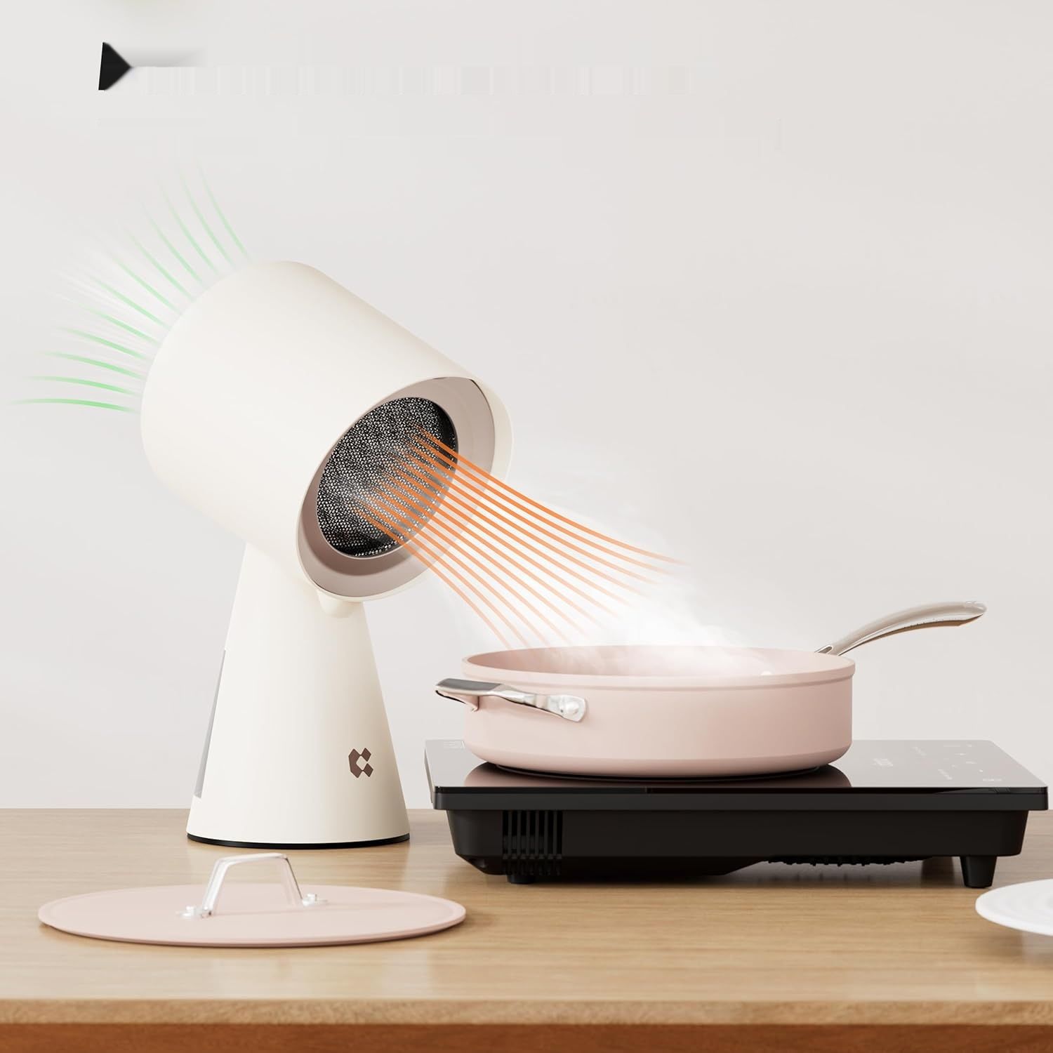 CIARRA CBPHW01 Mini Okap, biały, cichy, 2 poziomy, przenośny, idealny do BBQ.