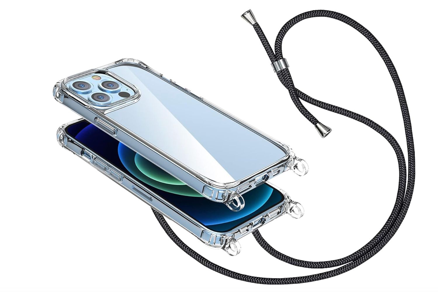 Etui na telefon z sznurkiem kompatybilne z iPhone 6 Plus/7 Plus/8 Plus, niebieskie