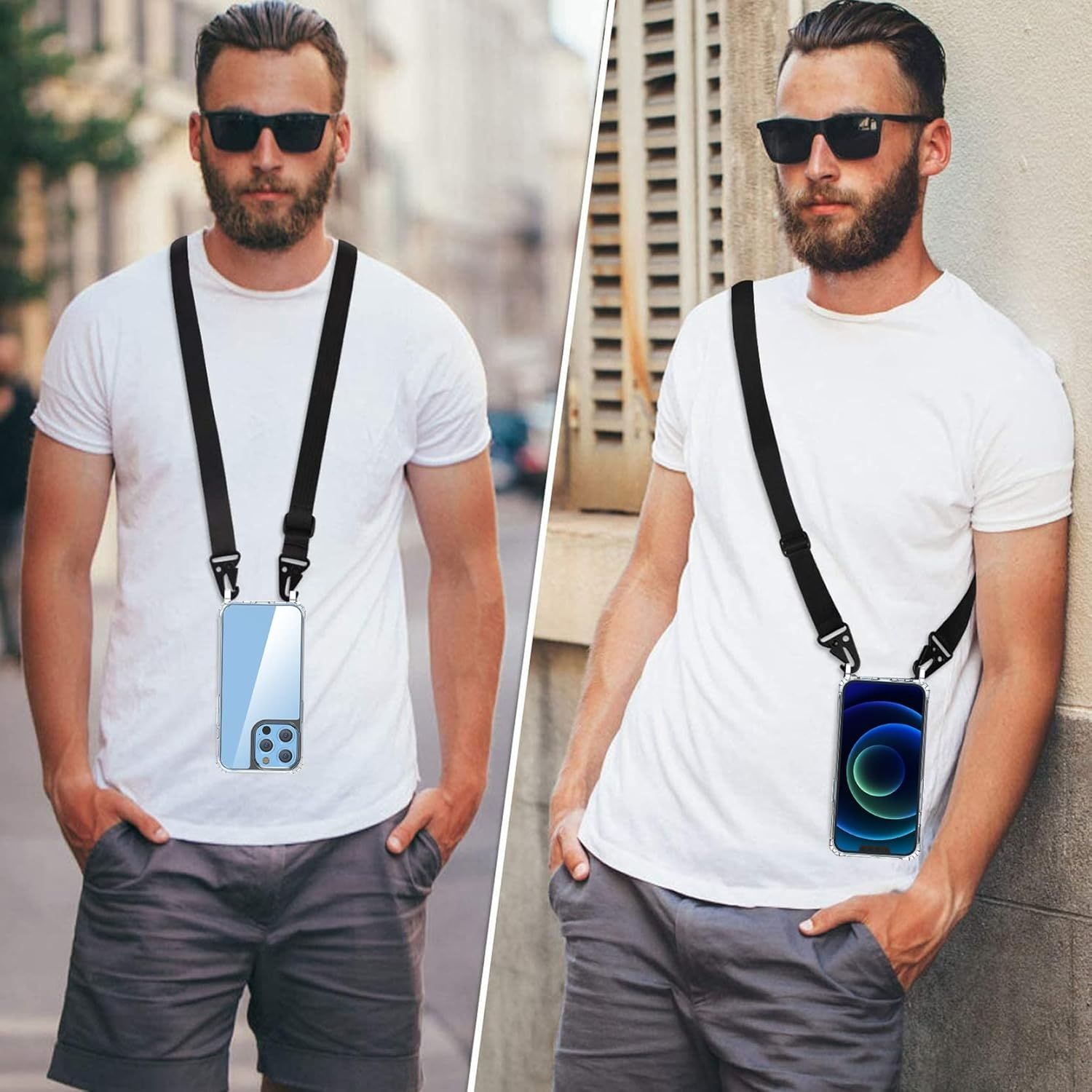 Pokrowiec na Samsung Galaxy S22, z paskiem, smyczą, przezroczysty