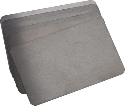 nbeads Zestaw 6 Czarnych Metalowych Wizytówek, 8.5x5.5 cm, 0.8 mm Grubości