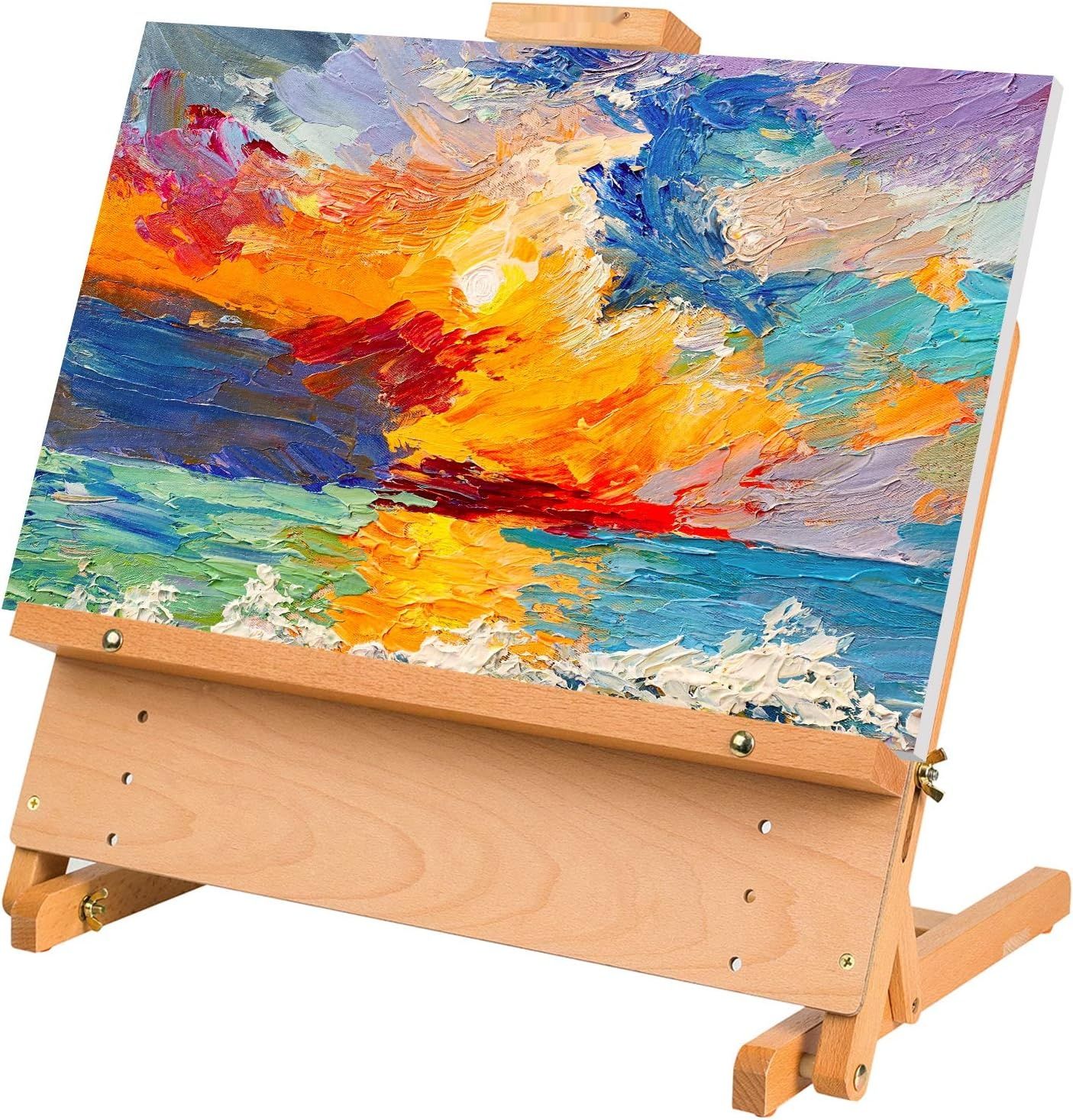 MEEDEN Duża Sztaluga do Rysowania, Rama H, Regulowana, Płótno do 23 cali