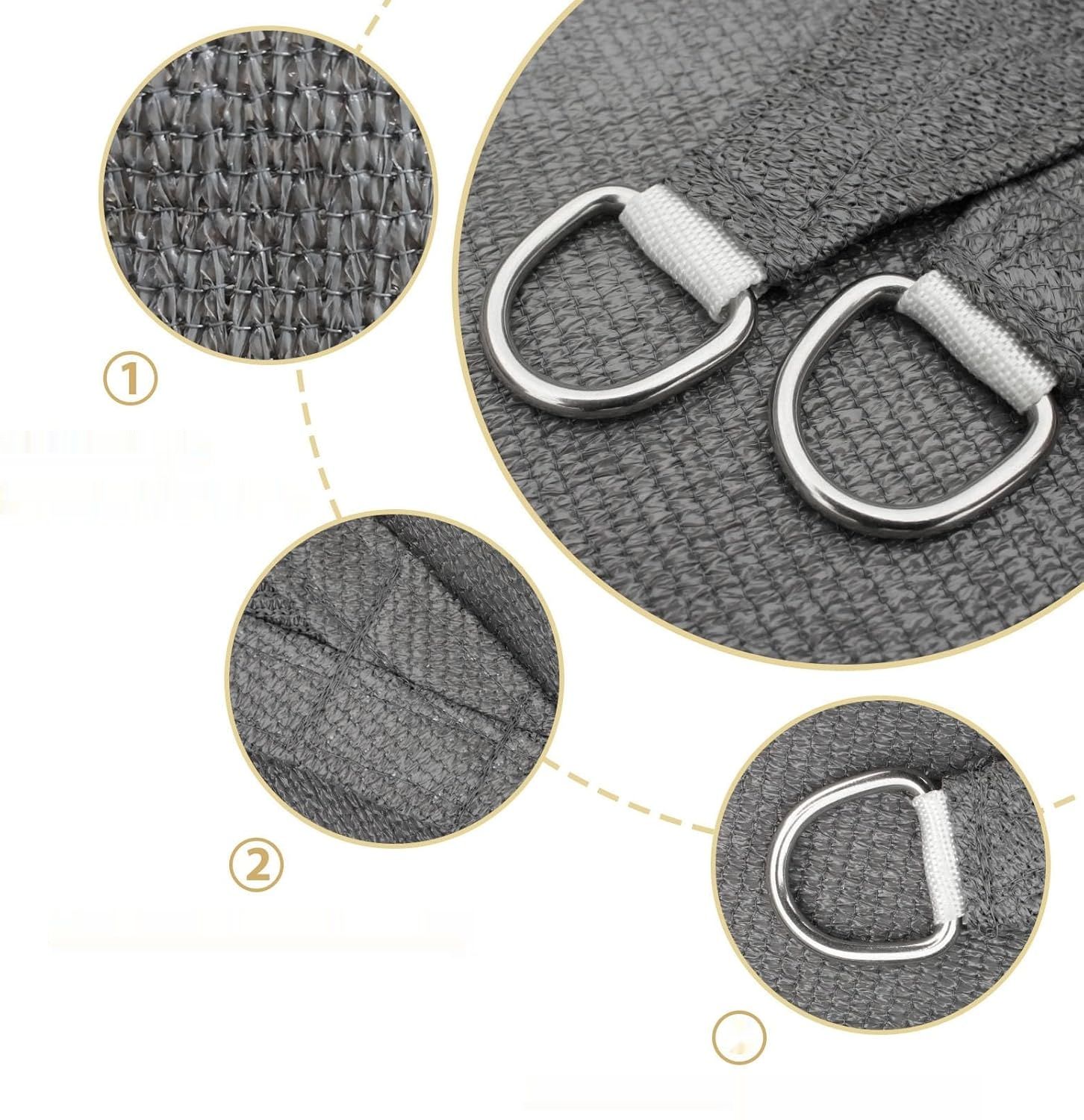 Axt Shade Markiza, trójkątna, 3x3x3 m, HDPE, ochrona UV, antracyt.