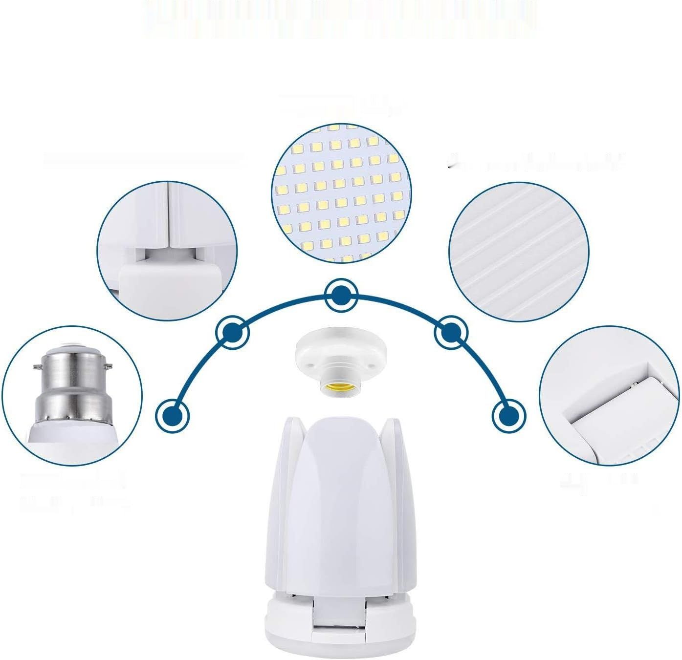 SAUGLAE LED B22 60W 6800LM, 6500K, 4 regulowane panele (1 szt.)