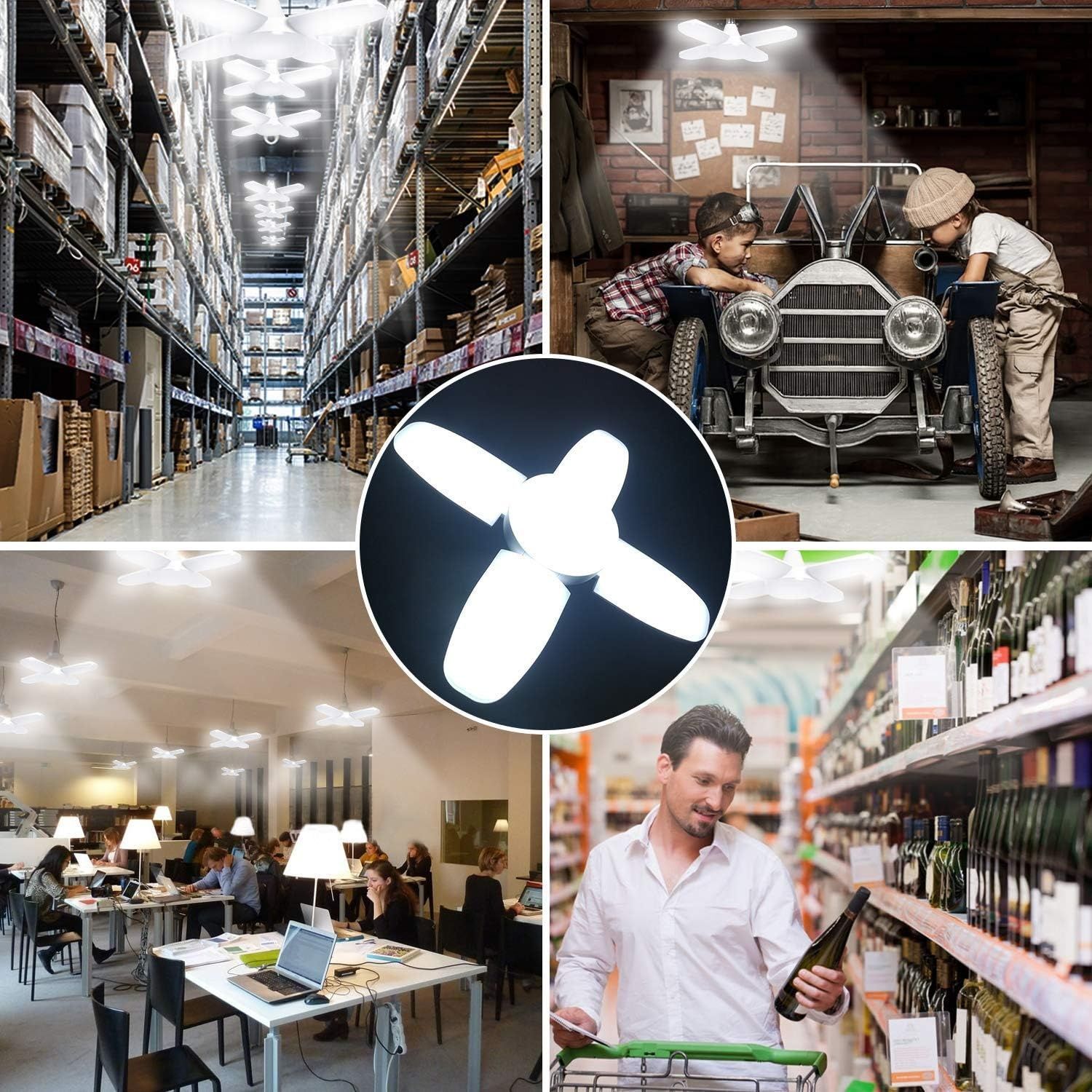 SAUGLAE LED B22 60W 6800LM, 6500K, 4 regulowane panele (1 szt.)