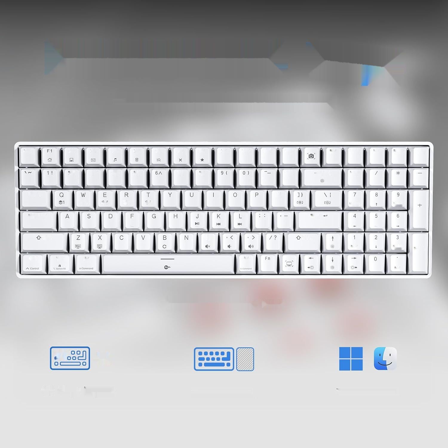 Dierya DK98se, QWERTY, klawiatura mechaniczna 98 klawiszy, przełączniki niebieskie