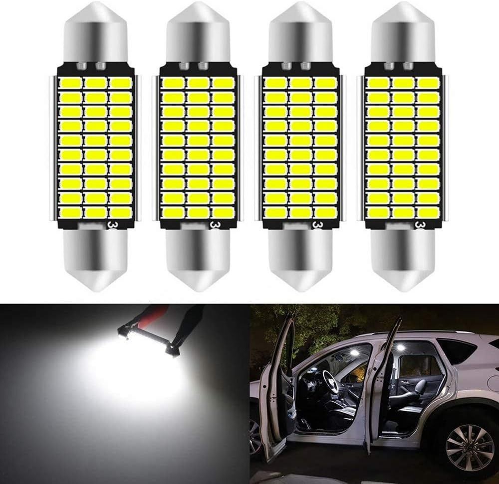Voarge 4 x 39mm C5W LED Lampy 6000K Żarówki (Białe)