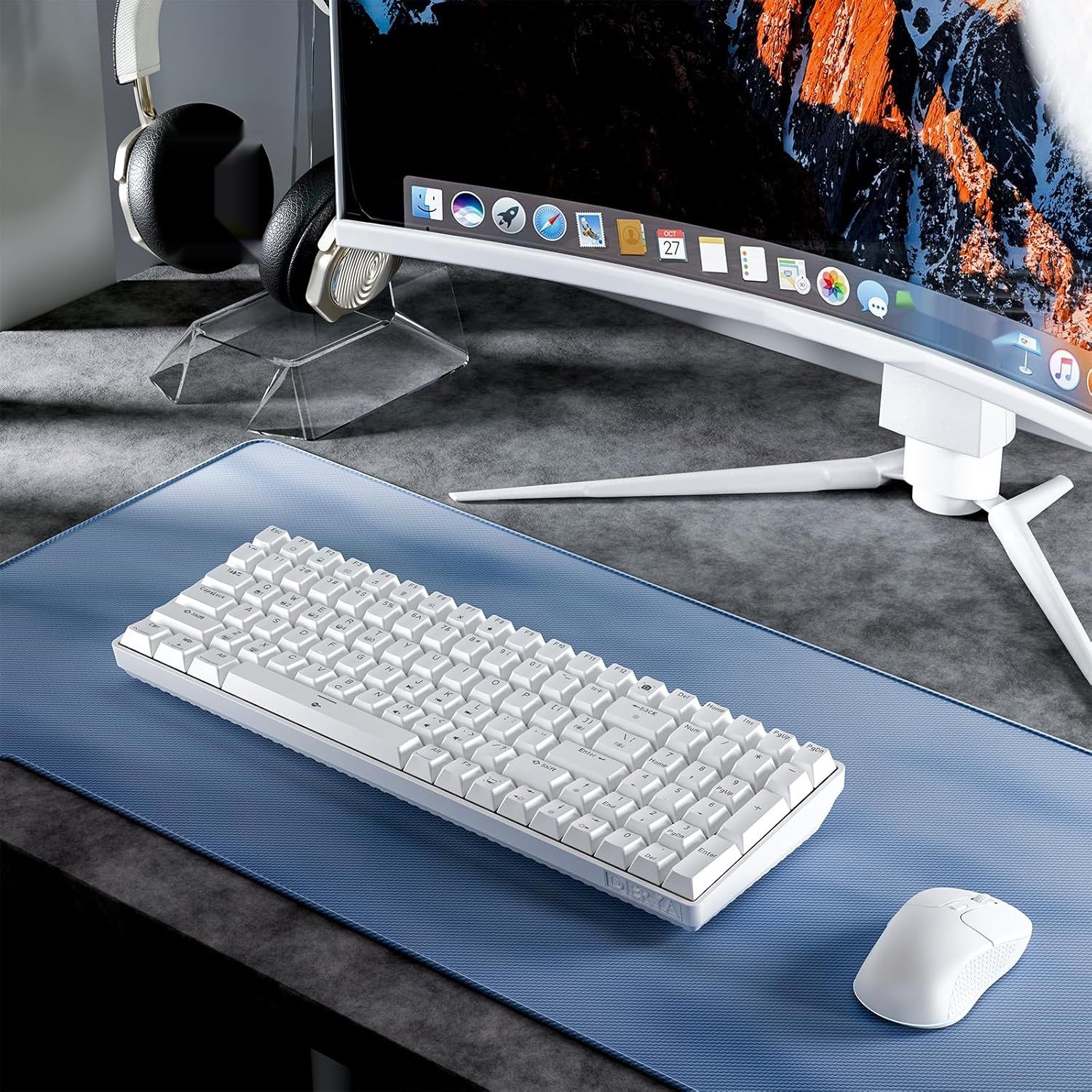 Dierya DK98se, QWERTY, klawiatura mechaniczna 98 klawiszy, przełączniki niebieskie