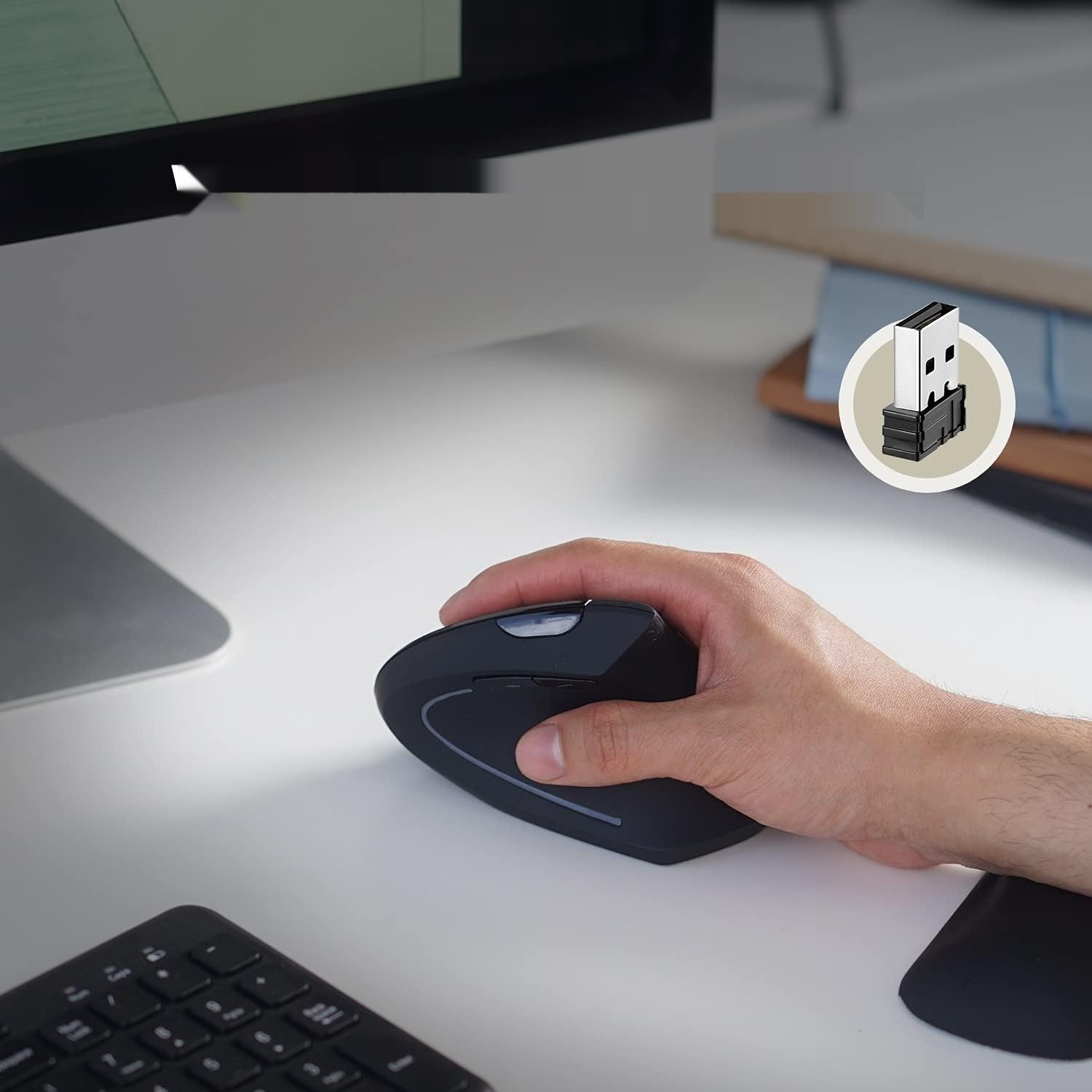 Perixx 11167 PERIMICE-713 Pionowa Bezprzewodowa Mysz, 800/1200/1600 DPI