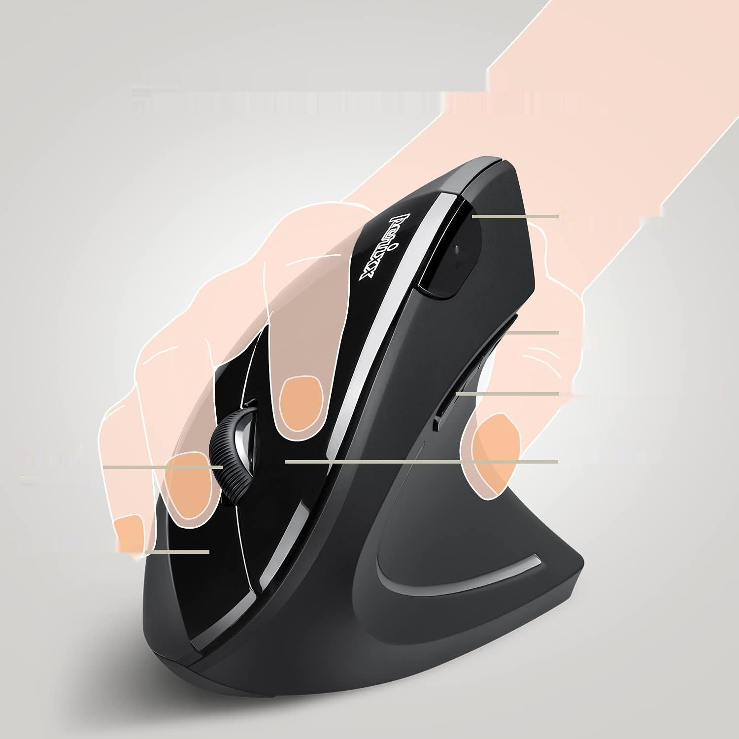 Perixx 11167 PERIMICE-713 Pionowa Bezprzewodowa Mysz, 800/1200/1600 DPI