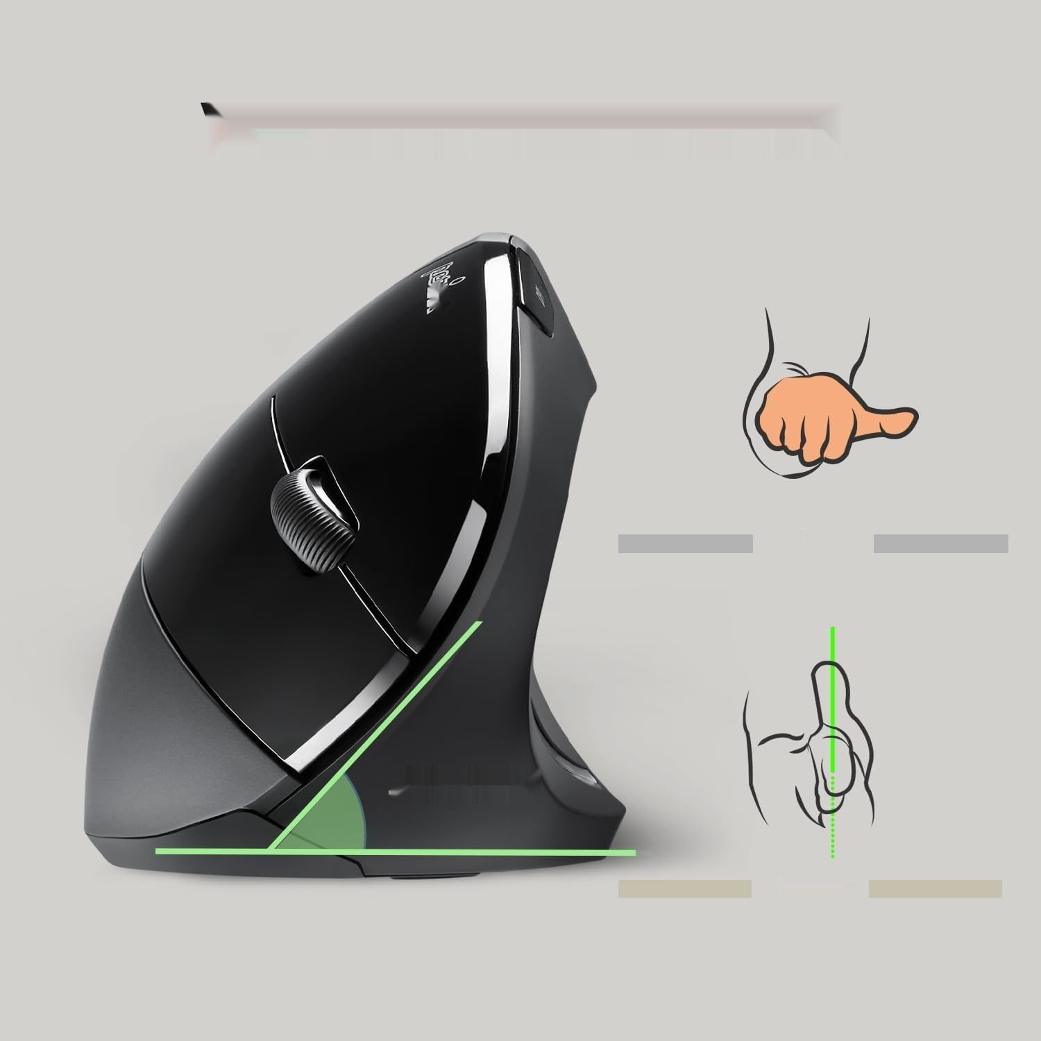 Perixx 11167 PERIMICE-713 Pionowa Bezprzewodowa Mysz, 800/1200/1600 DPI