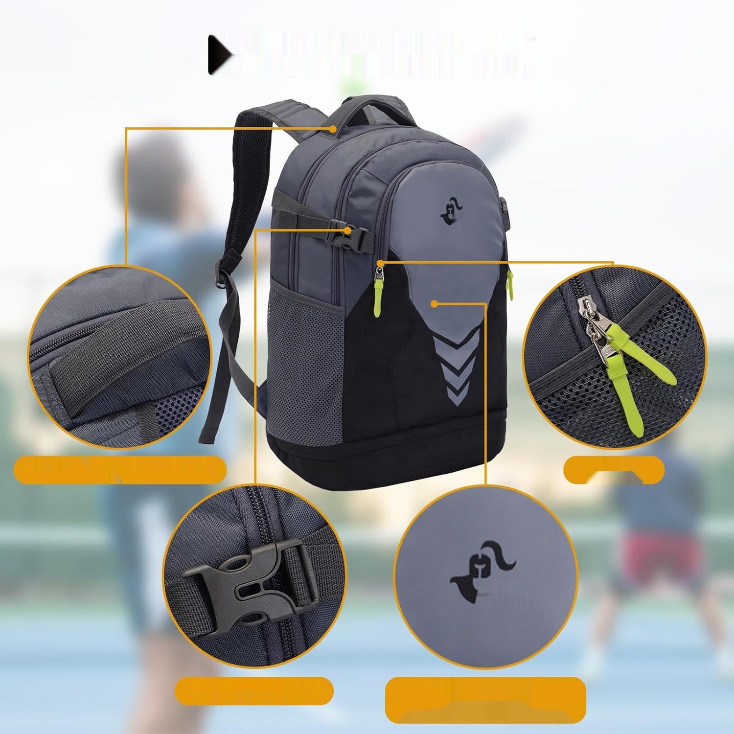 Plecak sportowy Bseash 35L Basketball Football Backpack, duża pojemność.