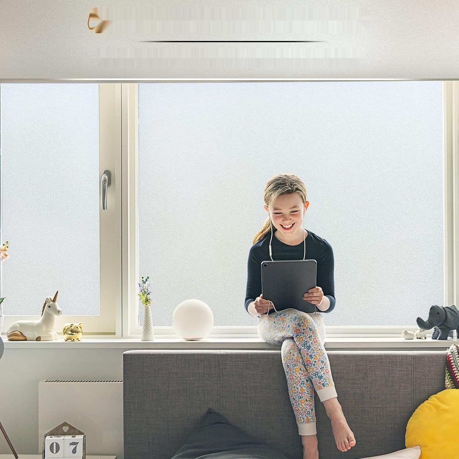 rabbitgoo Folia Okienna Nieprzezroczysta 44,5x200 cm, Ochrona UV, Bez Kleju