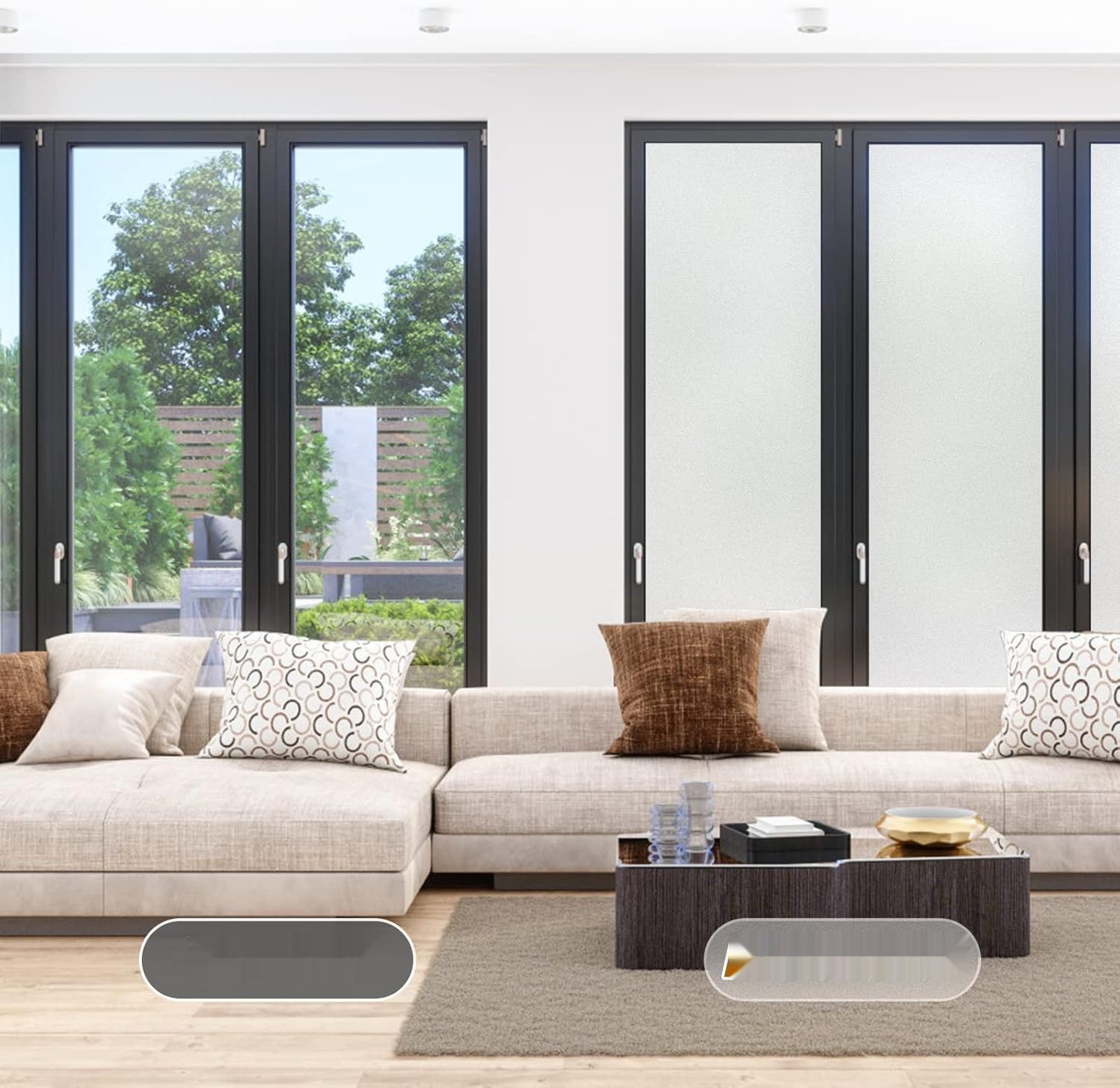 rabbitgoo Folia Okienna Nieprzezroczysta 44,5x200 cm, Ochrona UV, Bez Kleju