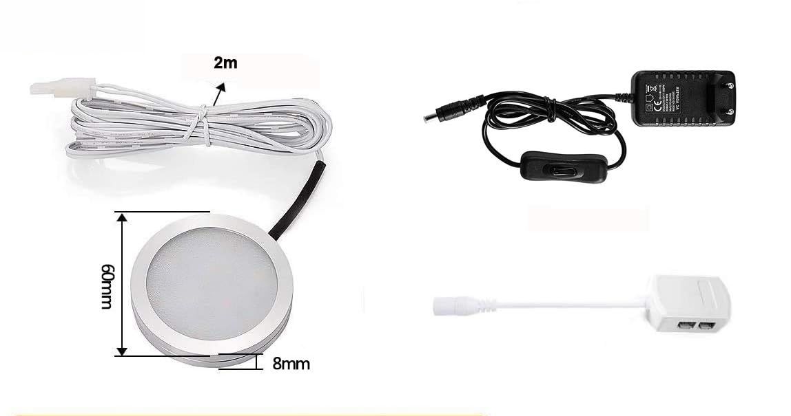 Vlio Oświetlenie szafki LED, zestaw 3 sztuk, ciepła biel, 7,5 W, 750 lm