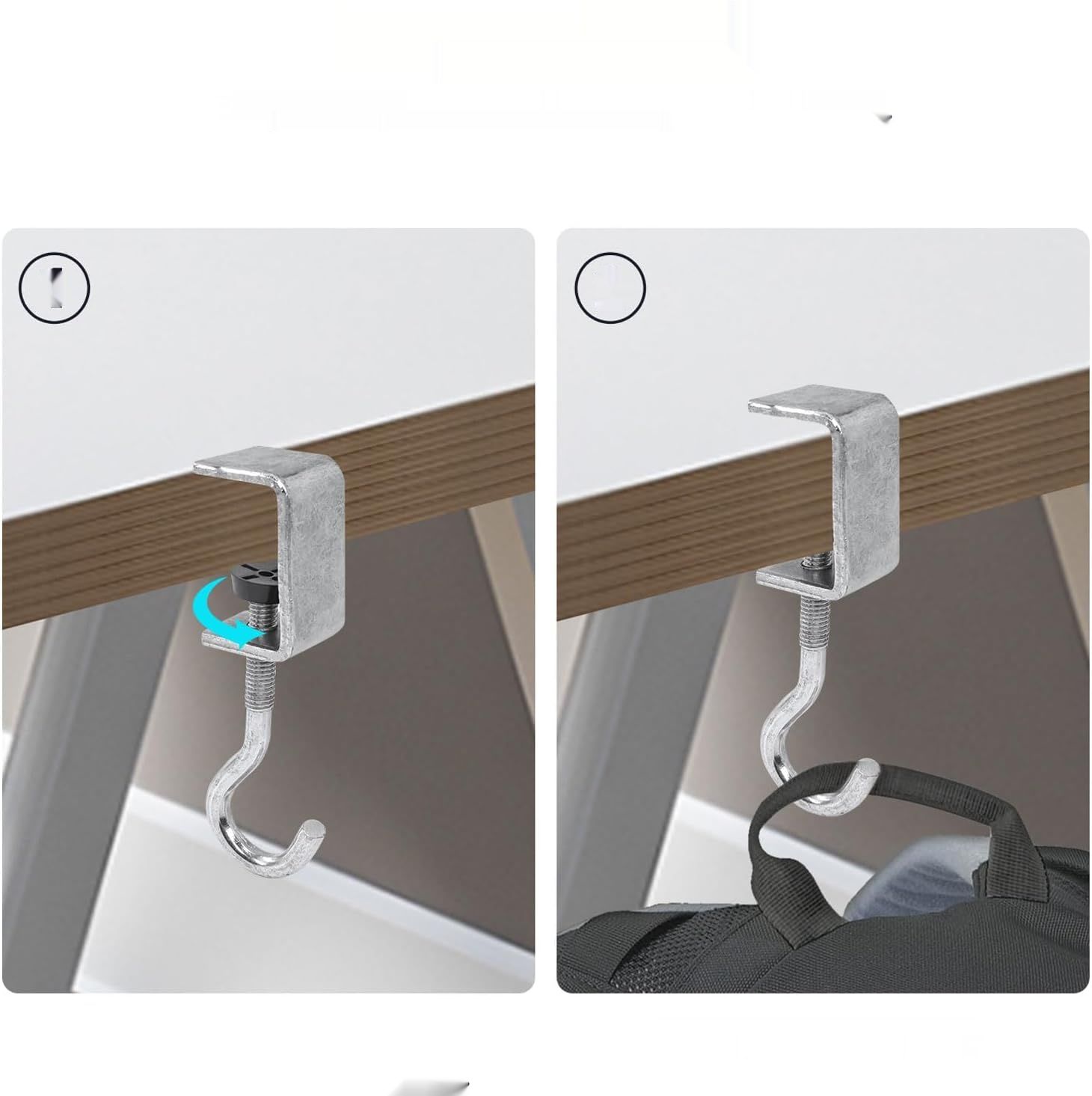 Zolunu Zestaw 2 Uchwytów na Torebki do Montażu na Biurku Zacisk Haczyk