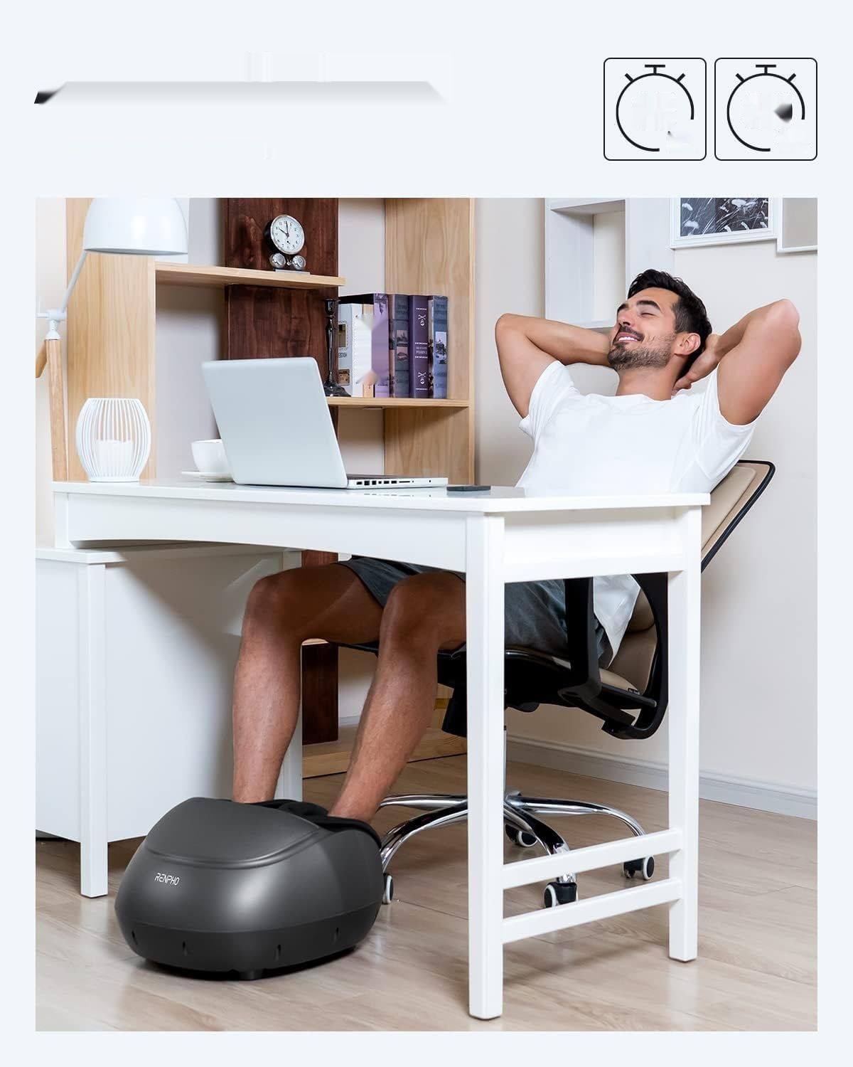 RENPHO Masażer do Stóp, Shiatsu, Podgrzewanie, dla buta do rozmiaru 46.