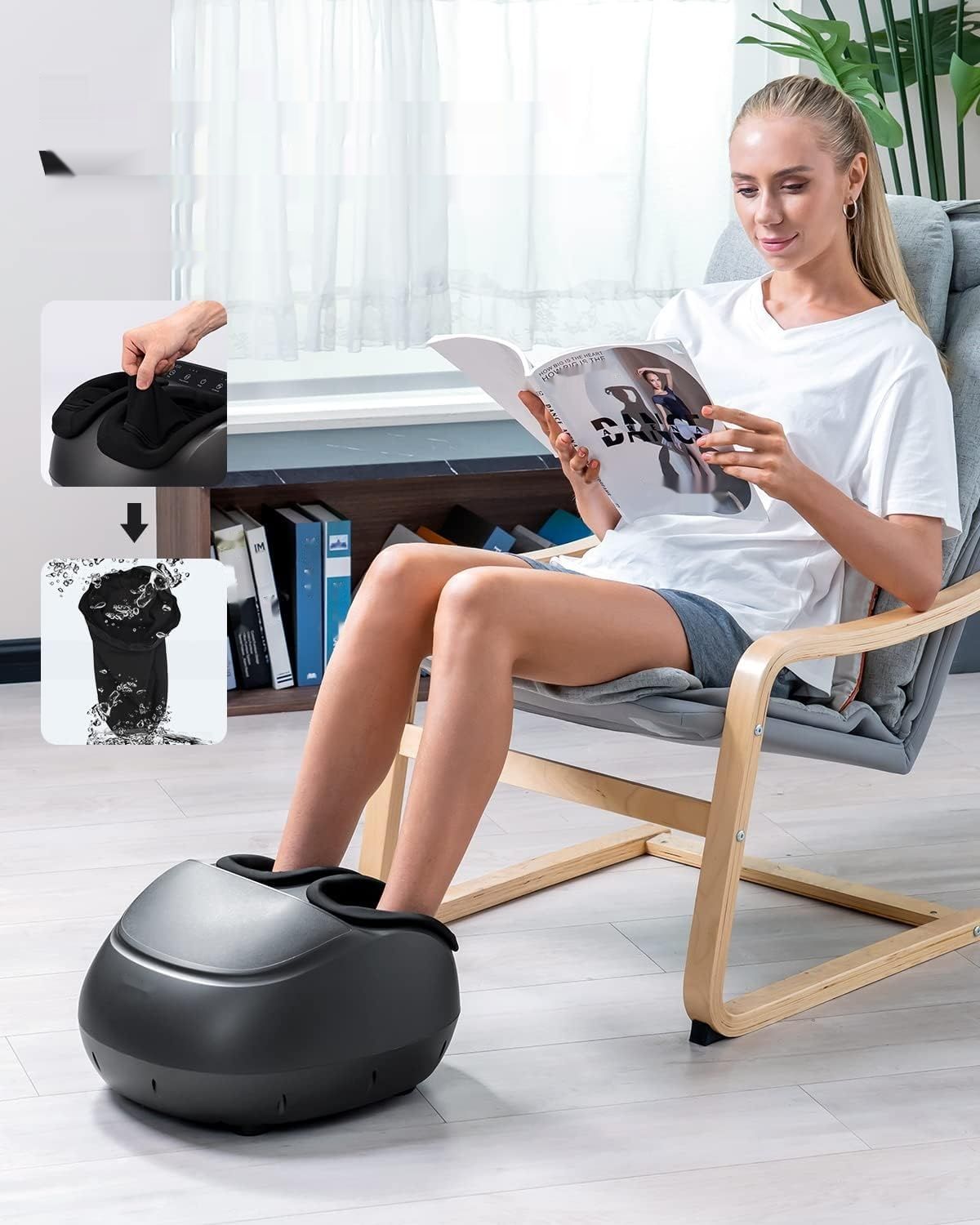 RENPHO Masażer do Stóp, Shiatsu, Podgrzewanie, dla buta do rozmiaru 46.