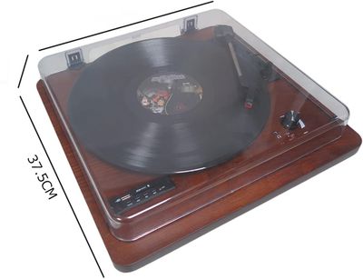 Gramofon Bluetooth z radiem FM, USB/SD, 3 prędkości, RCA, AUX