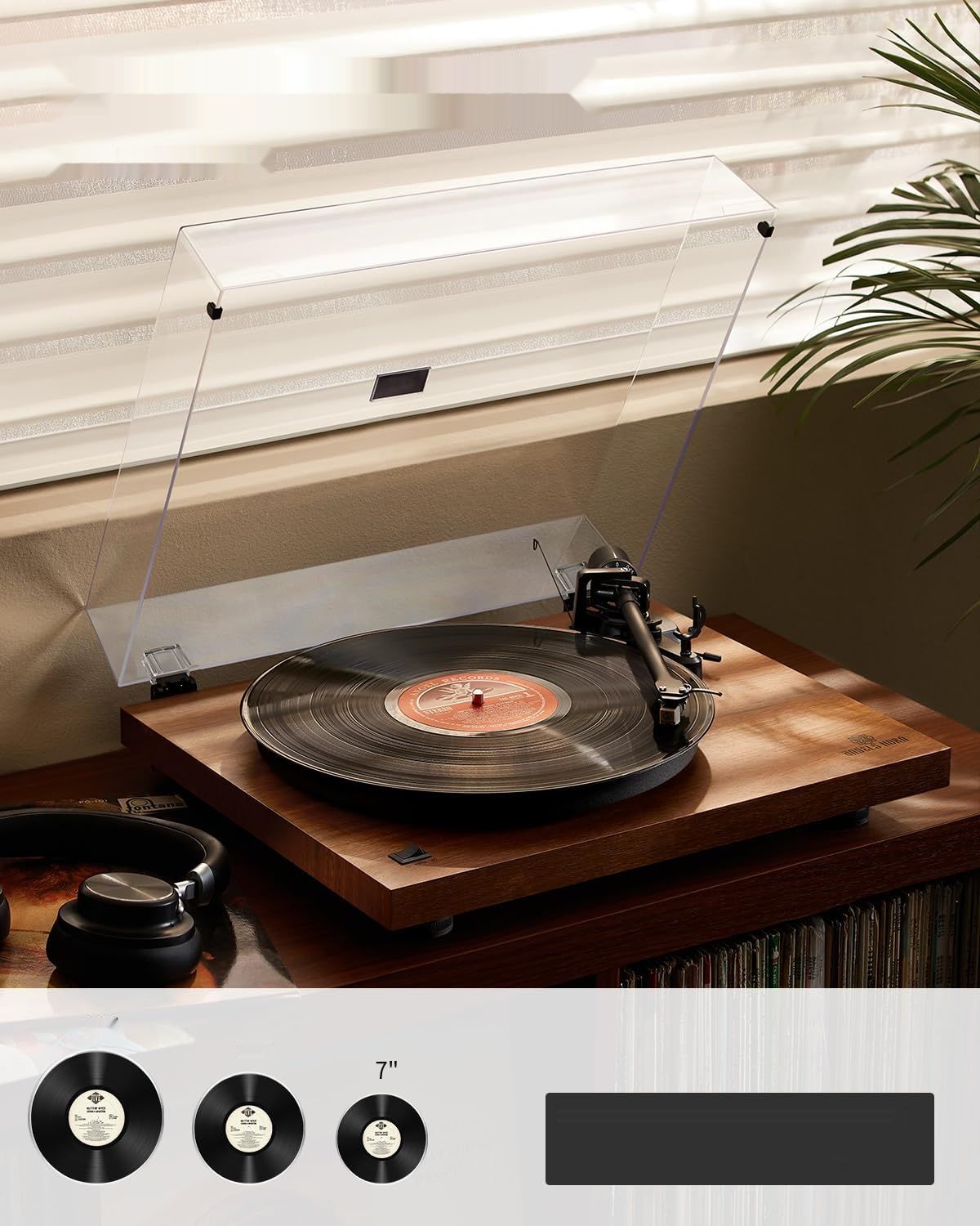 Uszkodzony Gramofon AT-3600L, Bluetooth, 33/45 obr./min, Drewniany