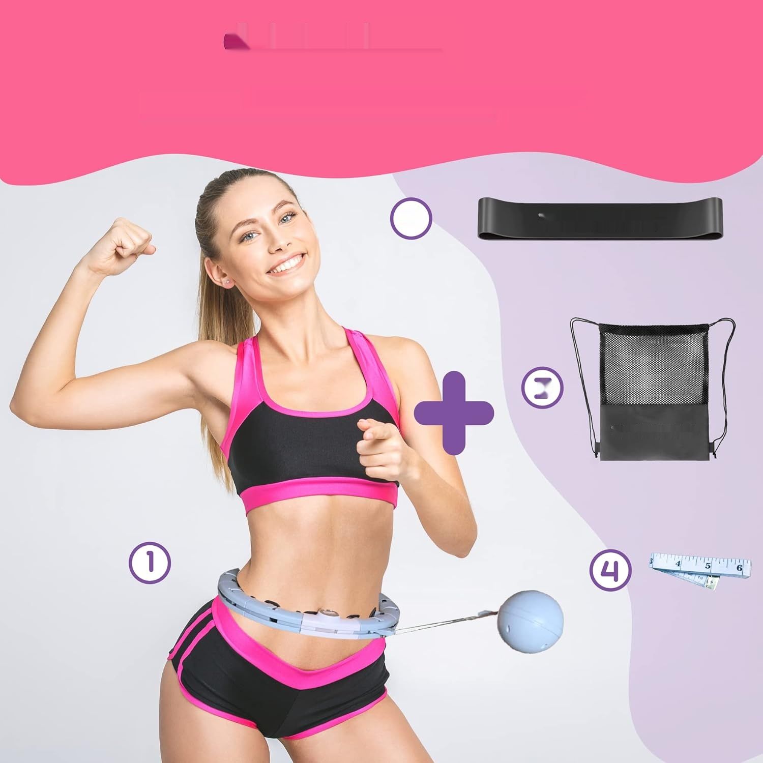WELHERO Smart Hula Hoop dla Dorosłych i Początkujących - Regulowany Rozmiar 66-121 cm XXL