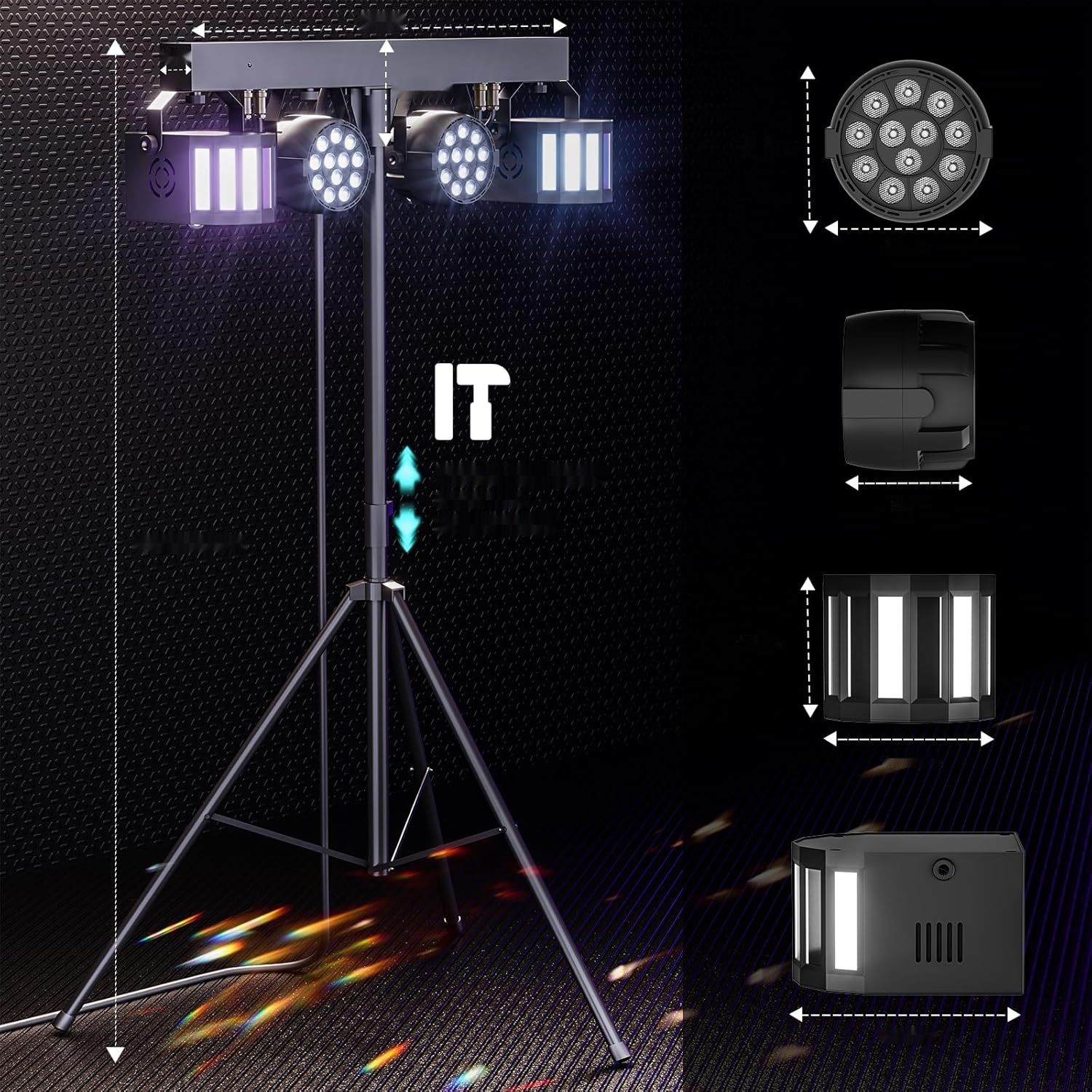 GdjRttk 60W reflektor Derby + RGBW LED par, światło DMX-3/6/15CH