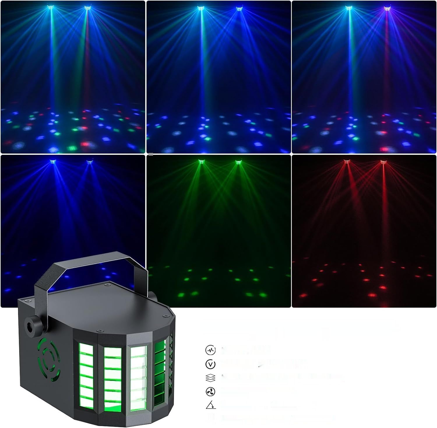 GdjRttk 60W reflektor Derby + RGBW LED par, światło DMX-3/6/15CH