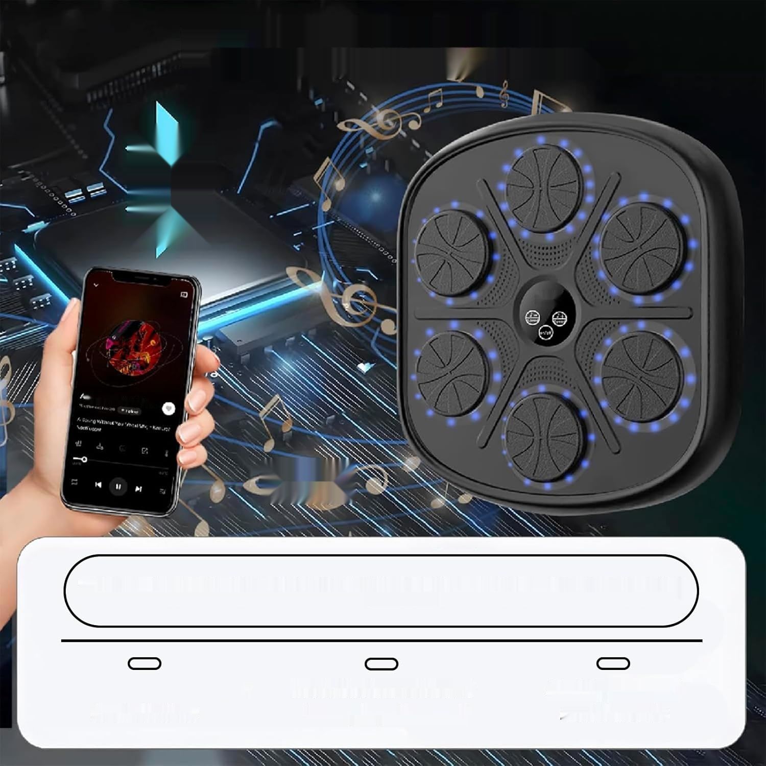 Kensbro Music Boxing Machine, LED Elektroniczna Maszyna Bokserska z Bluetooth