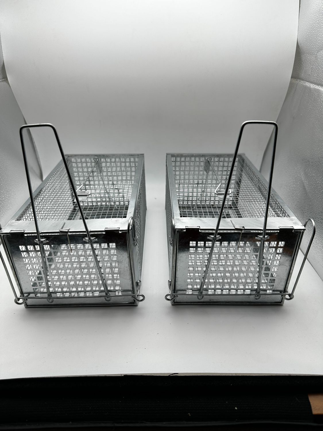 Humanitarna metalowa pułapka-klatka na szczury.