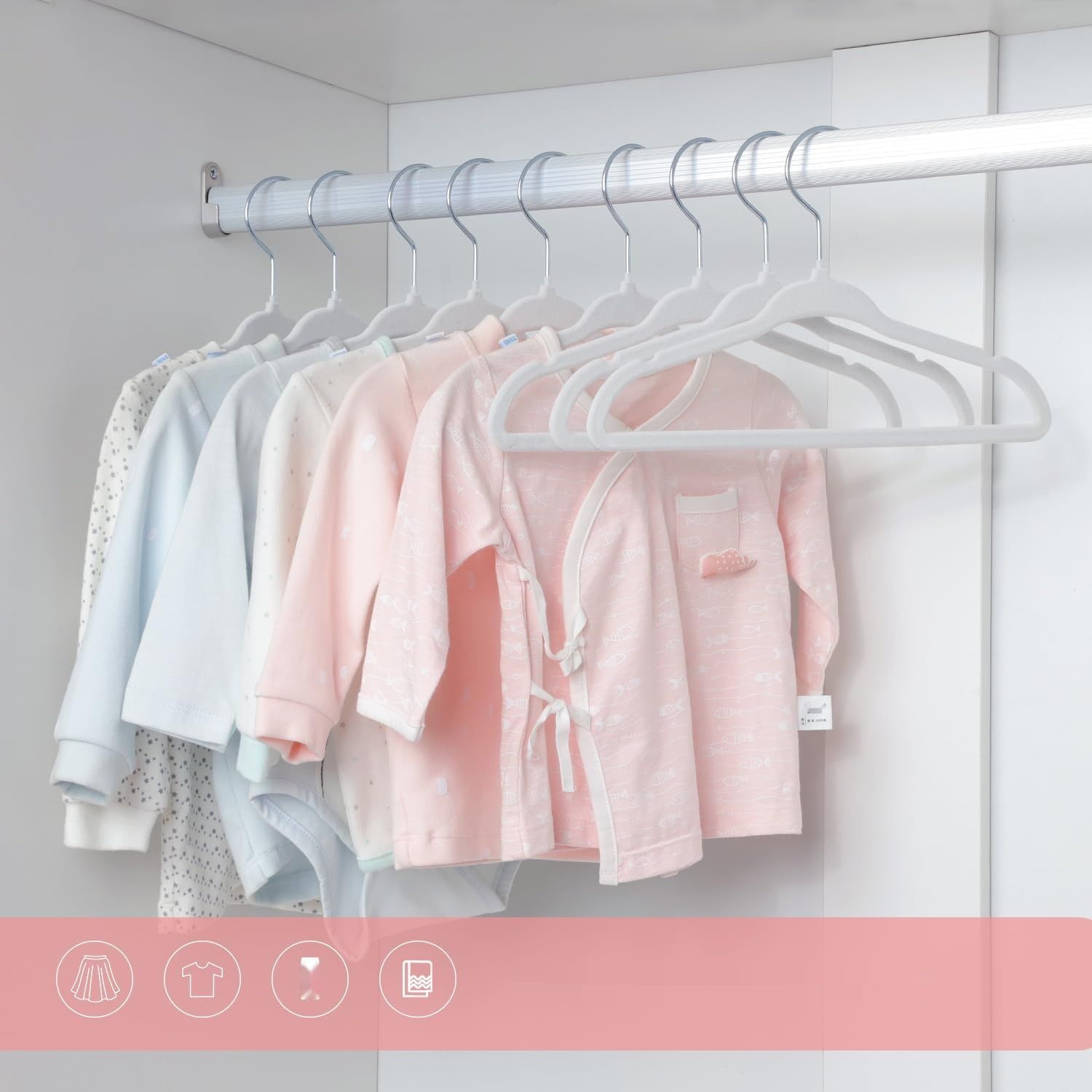 ManGotree Aksamitny wieszak 27,8 cm, obracany 360°, antypoślizgowy, 15 sztuk