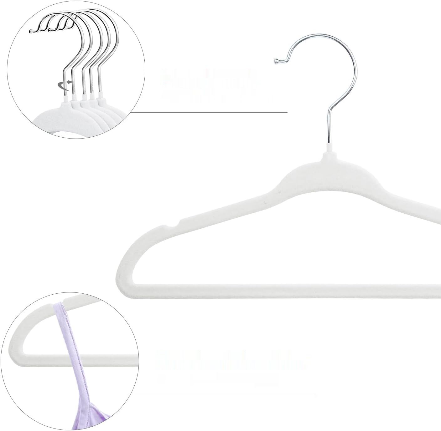 ManGotree Aksamitny wieszak 27,8 cm, obracany 360°, antypoślizgowy, 15 sztuk