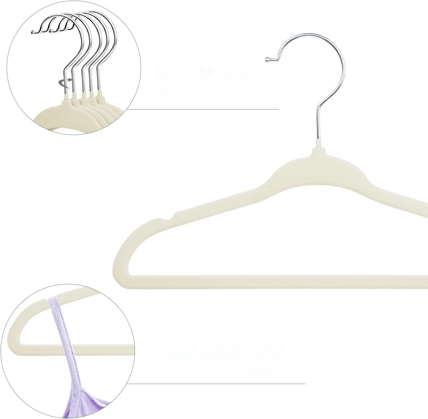 ManGotree Aksamitny wieszak 28 cm, obracany, antypoślizgowy, 15 sztuk