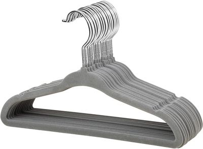 ManGotree Wieszaki Aksamitne dla Dzieci, 15 Sztuk Antypoślizgowe (Szare)