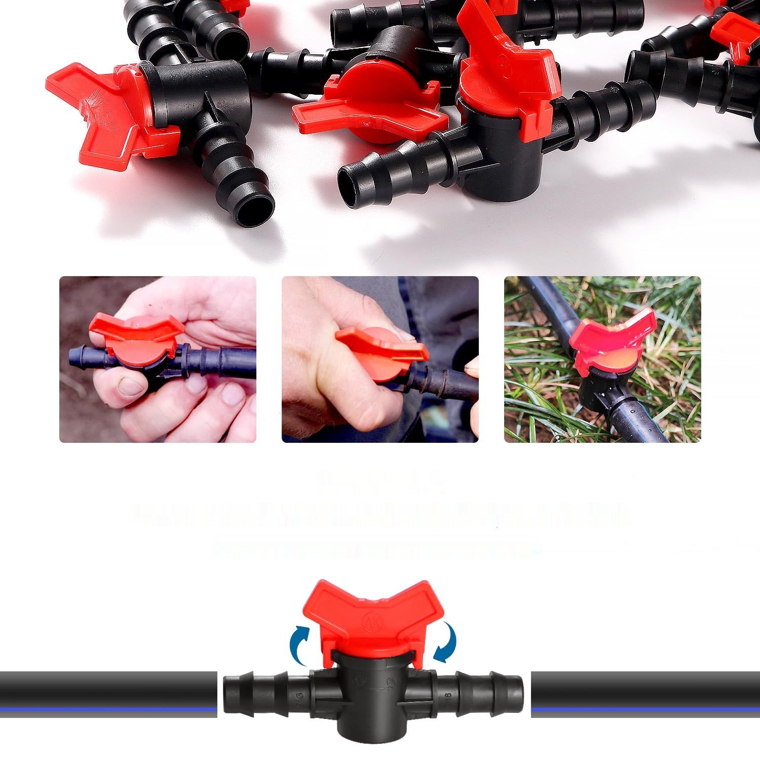 VooGenzek 10 Sztuk 16mm Zawór Przełączający Nawadnianie
