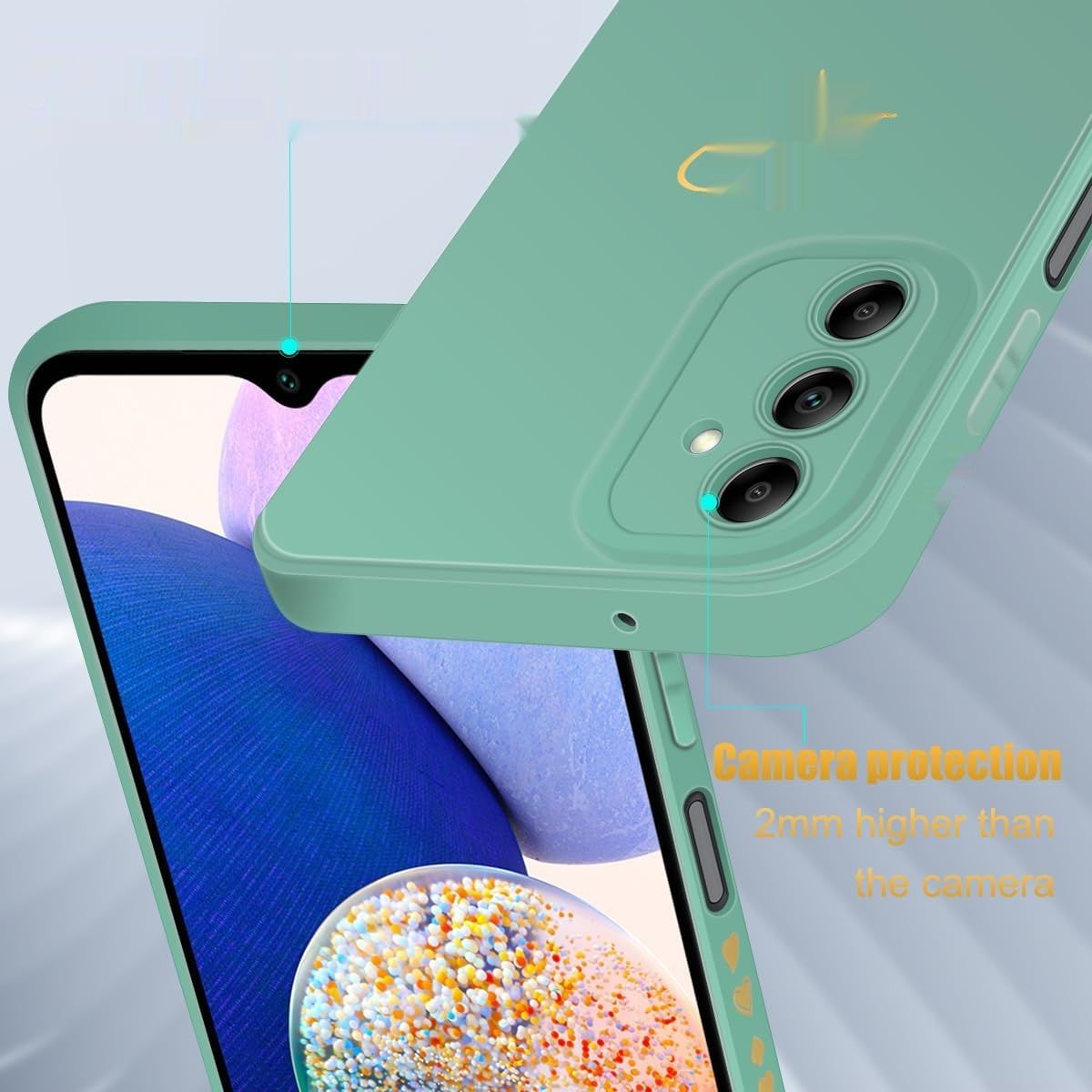 Czyoa Etui do Galaxy A14 5G/4G, z folią ochronną ze szkła