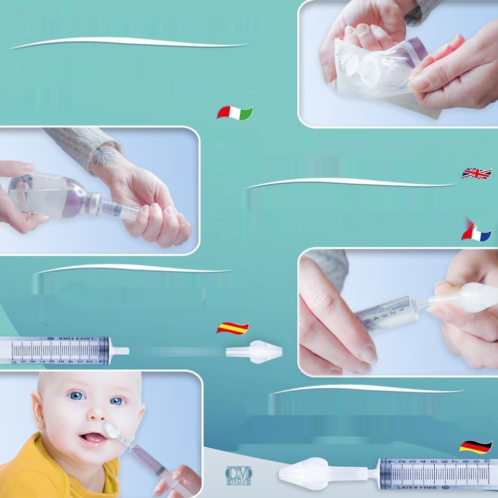 MUMI&#39;S Nasal Shower - Zestaw 4 strzykawek do płukania nosa dla dzieci.