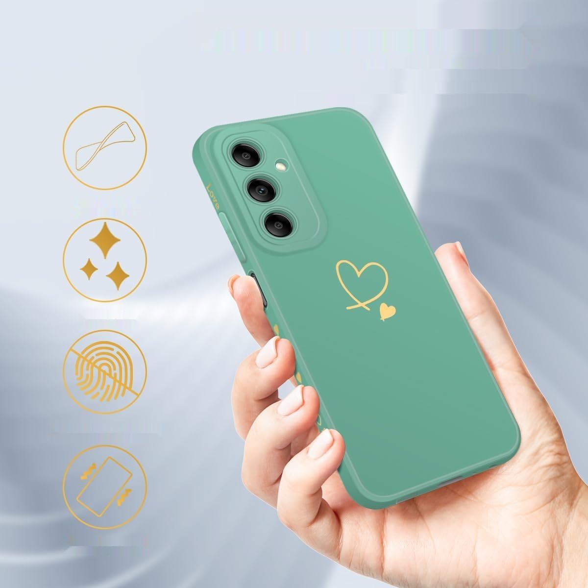 Czyoa Etui do Galaxy A14 5G/4G, z folią ochronną ze szkła