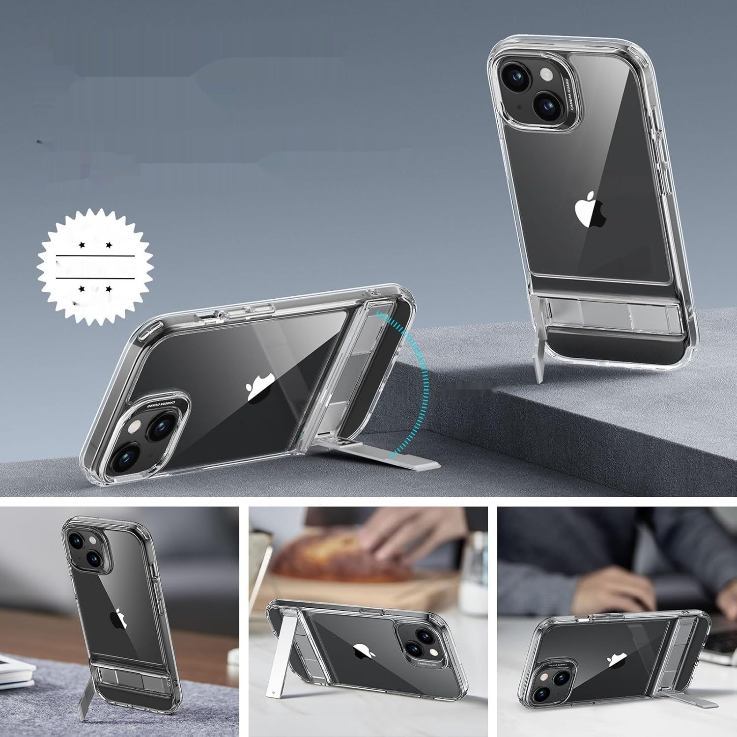 ESR Etui iPhone 15 Boost, Metalowa podstawka, Wojskowa ochrona