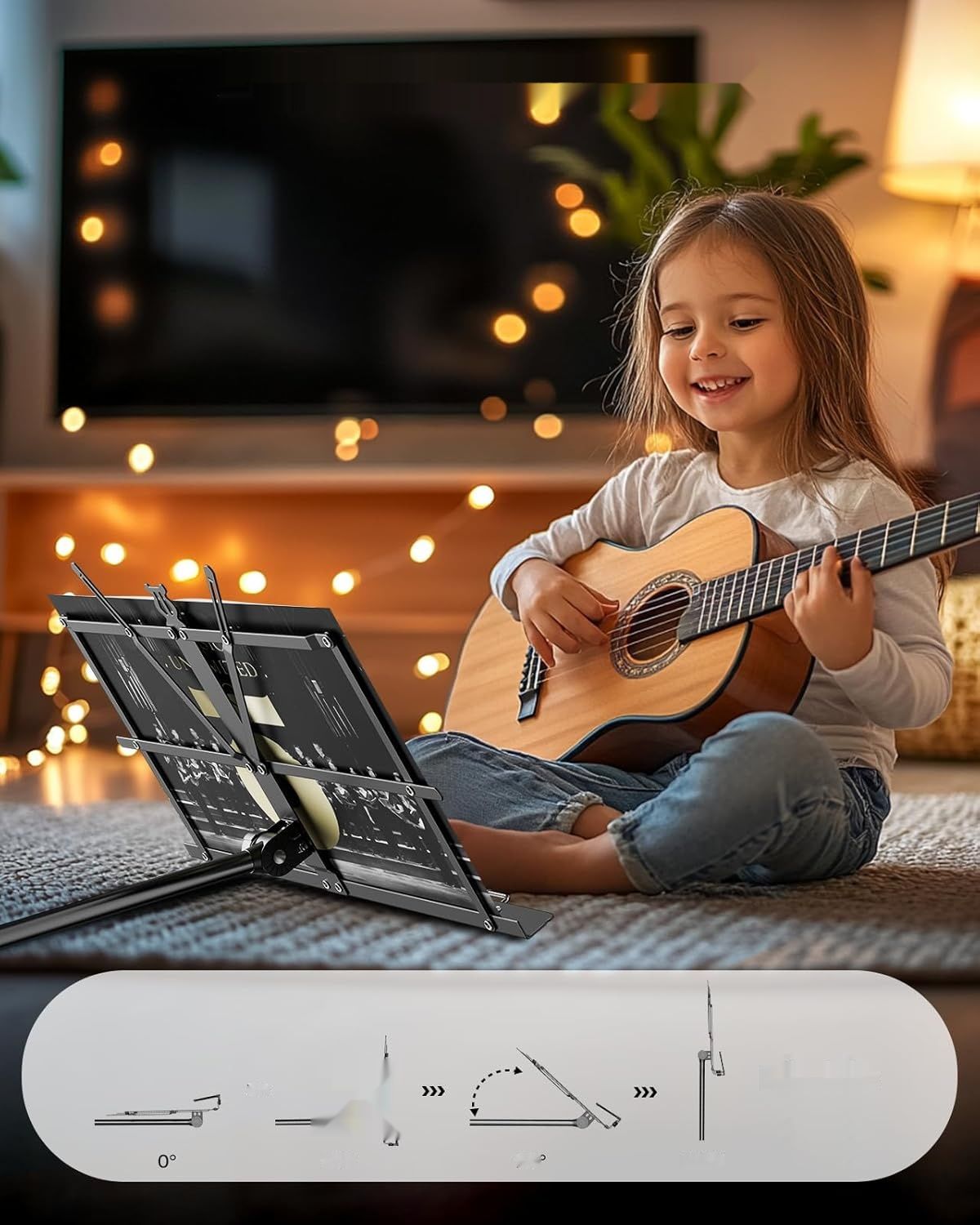 K KASONIC 2 w 1 składany stojak na nuty/stojak na książki, przenośny