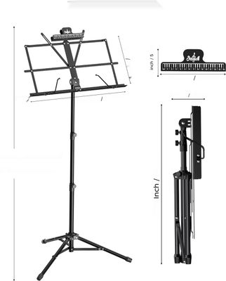 K KASONIC 2 w 1 składany stojak na nuty/stojak na książki, przenośny