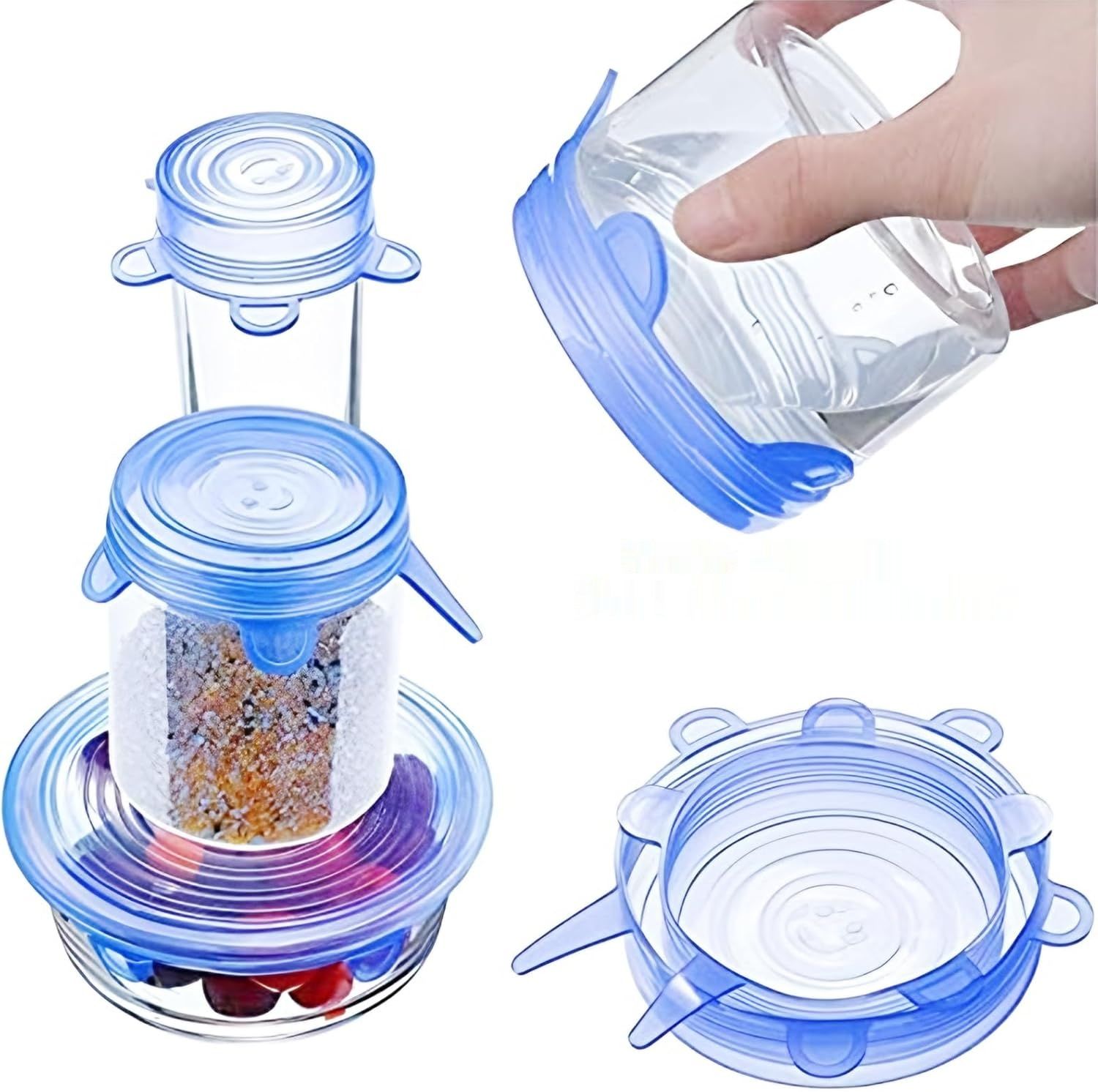 Zestaw 12 elastycznych silikonowych pokrywek uniwersalnych do misek